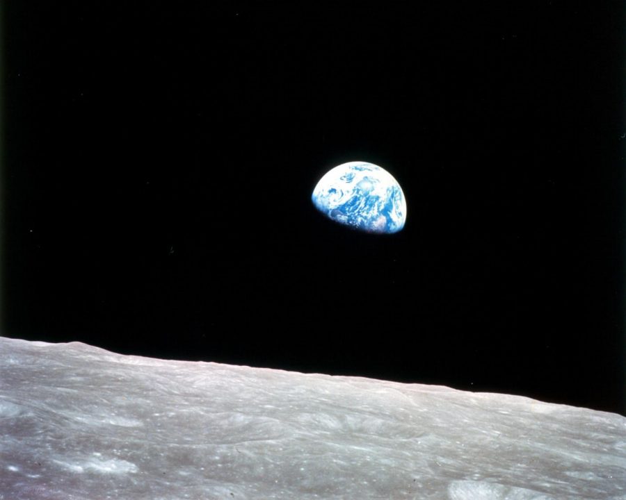 A shot of the moon taken from Apollo 8.