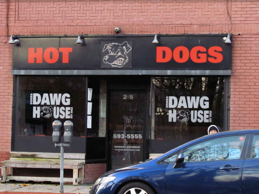 The Dawg House is located at 25 Cedar Street in Dobbs Ferry.
