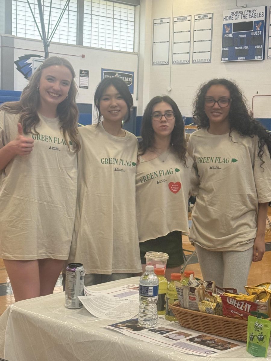 DFHS Blood Drive volunteers take a quick break to pose for a picture during this spring's Blood Drive.